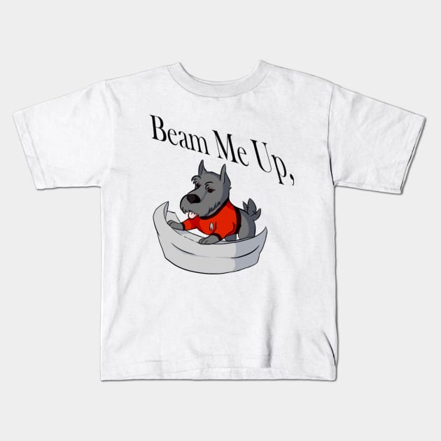 Beam Me Up, Scotty Kids T-Shirt by LadyPenumbra